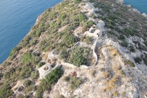 Aerial view of the summit of Boğsak Island